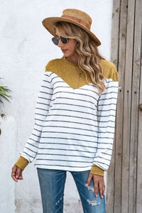 Striped Round Neck Long Sleeve T-Shirt