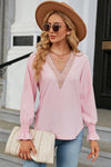 V-Neck Flounce Sleeve T-Shirt