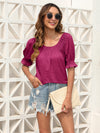 Ruched Short Sleeve Blouse