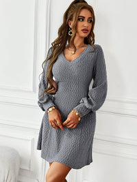 Women's temperament V-neck sexy waist dress