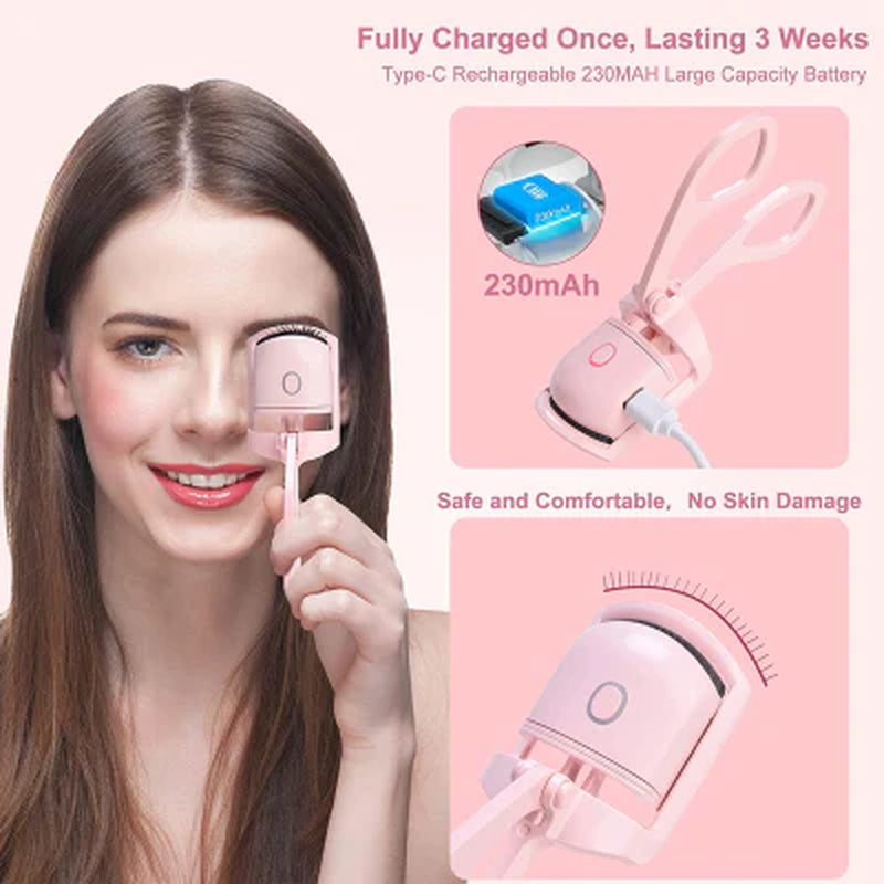 Professional Electric Eyelash Curler Kit for Long-Lasting, Perfectly Defined Lashes - Lightweight, Essential Makeup Tool