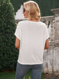 Pocketed Round Neck Short Sleeve T-Shirt