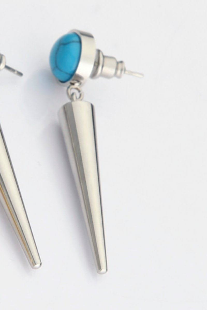 18K Stainless Steel Turquoise Drop Earrings - Everydayswear
