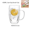 Double Wall Mug for Tea Heart Love Shaped Cup Glass Champagne Wine Milk Juice Espresso Coffee Drinkware Bar Drinking Utensils