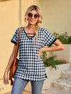 Houndstooth V-Neck Short Sleeve T-Shirt