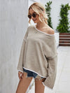 Boat Neck Dropped Shoulder Sweater