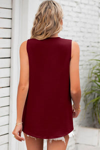 Texture V-Neck Sleeveless Top