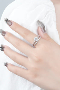2-Piece Inlaid Moissanite Ring - Everydayswear
