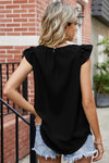 Ruffled Round Neck Sleeveless Blouse