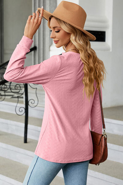 Notched Long Sleeve T-Shirt