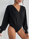 Surplice Ruched Long Sleeve Bodysuit