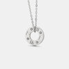 Stainless Steel Pierced Rhinestone Pendant Necklace