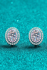 Platinum-Plated Moissanite Stud Earrings