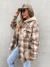 Plaid Dropped Shoulder Hooded Jacket