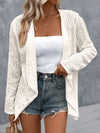 Eyelet Roll-Tab Sleeve Cardigan