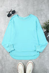 Side Slit Drop Shoulder Sweatshirt