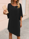 Round Neck Three-Quarter Sleeve Tee Dress