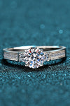 Lucky Charm Moissanite Rhodium-Plated Ring