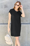 Basic Bae Full Size Round Neck Short Sleeve Dress with Pockets