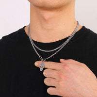 Skull Shape Double-Layered Pendant Necklace