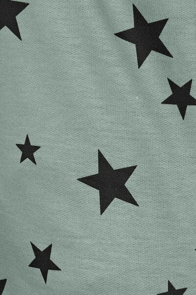 Star Print Round Neck Dropped Shoulder Sweatshirt