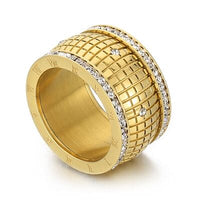 Inlaid Rhinestone Stainless Steel Ring