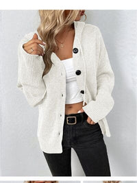 Drawstring Button Up Hooded Cardigan