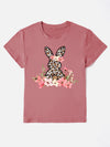 Rabbit Round Neck Short Sleeve T-Shirt