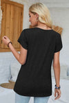 V-Neck Petal Sleeve T-Shirt