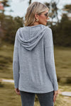 Drawstring Dropped Shoulder Hooded T-Shirt