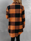 Plaid Snap Down Long Sleeve Jacket