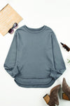 Side Slit Drop Shoulder Sweatshirt