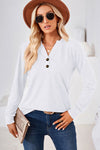 Notched Long Sleeve T-Shirt