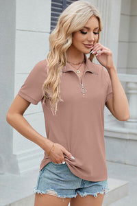 Half Zip Short Sleeve T-Shirt