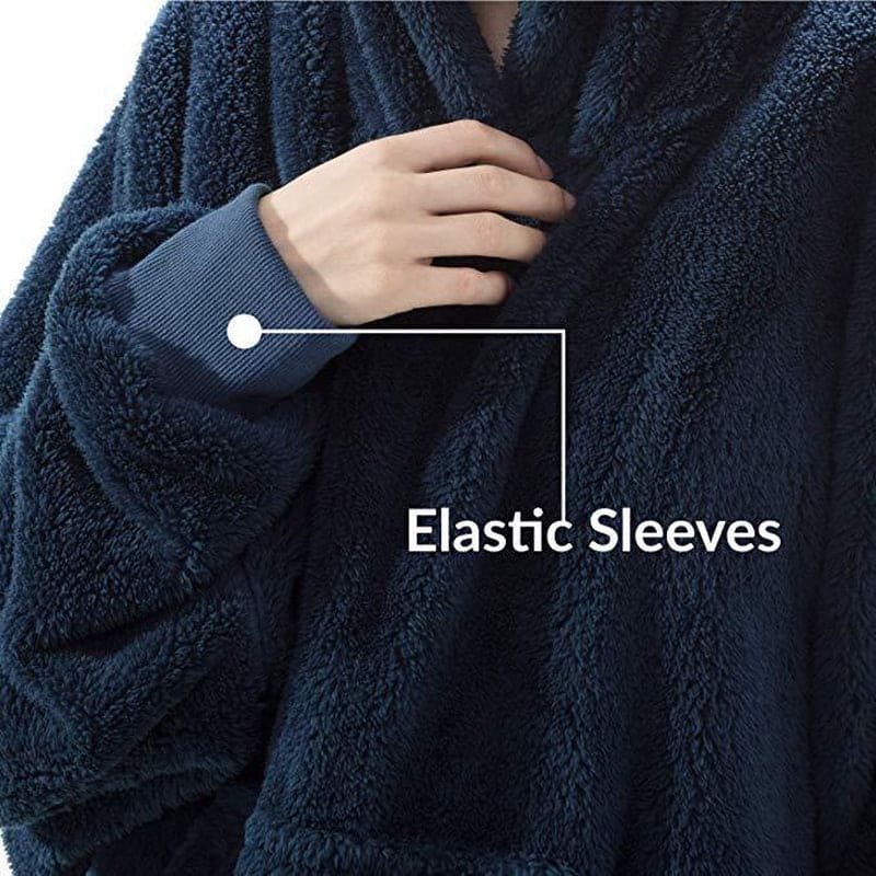 Professional Product Title: ```Cozy Hooded Sweatshirt with Spacious Pocket - Comfortable and Warm Double-Sided Fleece Sweater```