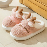 Christmas Shoes Winter Home Slippers Elk Soft Cozy Bedroom Slipper Slip on House Shoes