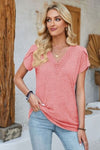 V-Neck Petal Sleeve T-Shirt