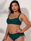 Plus Size Twist Front Tied Bikini Set