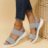 Rubber Open Toe Low Heel Sandals