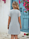 Openwork Round Neck Short Sleeve Dress