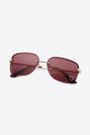 Rhinestone Heart Metal Frame Sunglasses