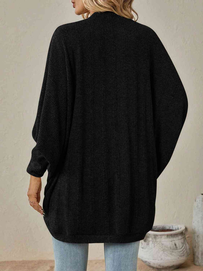 Open Front  Dropped Shoulder Cardigan