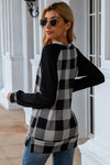 Plaid Round Neck Long Sleeve T-Shirt