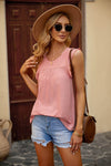 Keyhole Back Ruffle Shoulder Sleeveless Top (more color options)