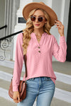 Notched Long Sleeve T-Shirt