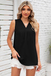 Texture V-Neck Sleeveless Top