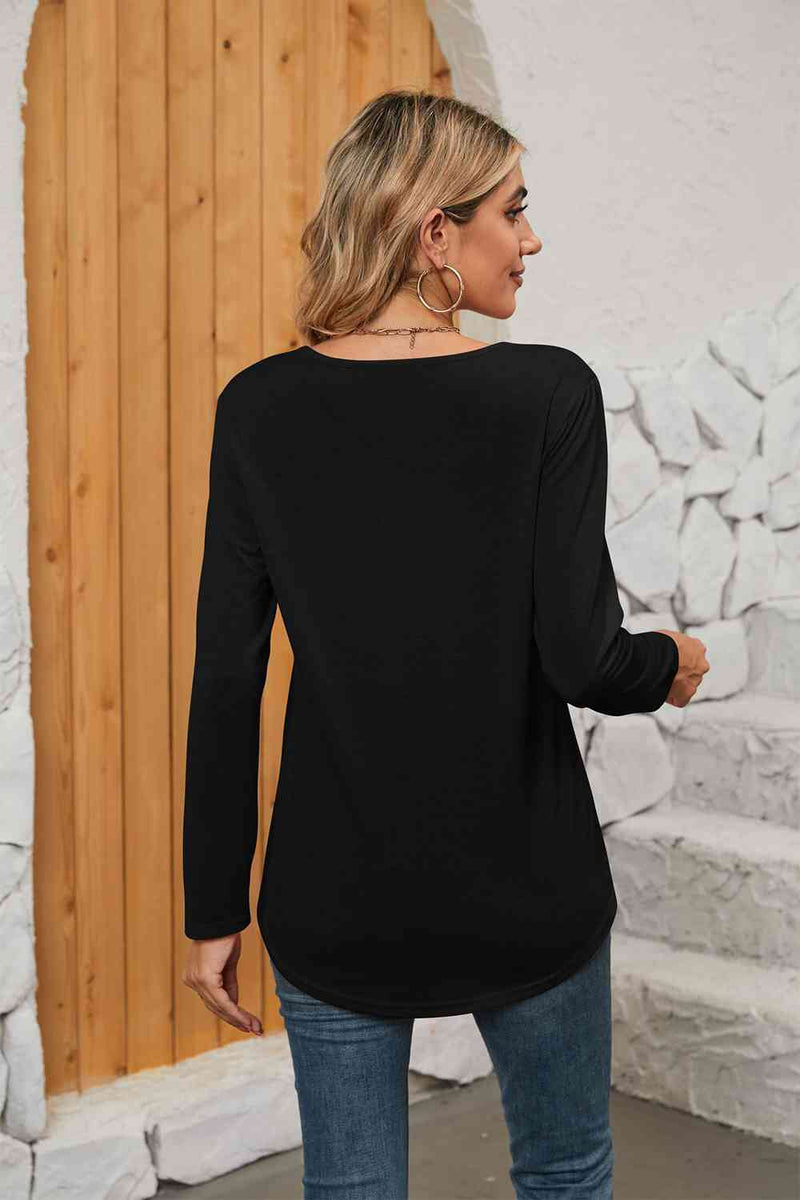 Square Neck Long Sleeve T-Shirt