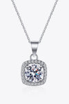 Moissanite Square Pendant Chain Necklace