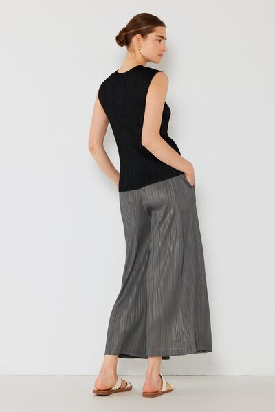 Marina West Swim Pleated Wide-Leg Pants with Side Pleat Detail