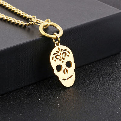 Skull Shape Double-Layered Pendant Necklace